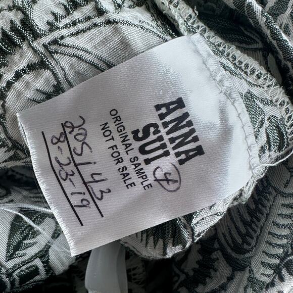 Anna Sui Floral Jacquard Mini Skirt Green A-Line Mod Retro Size 4 - Picture 6 of 6